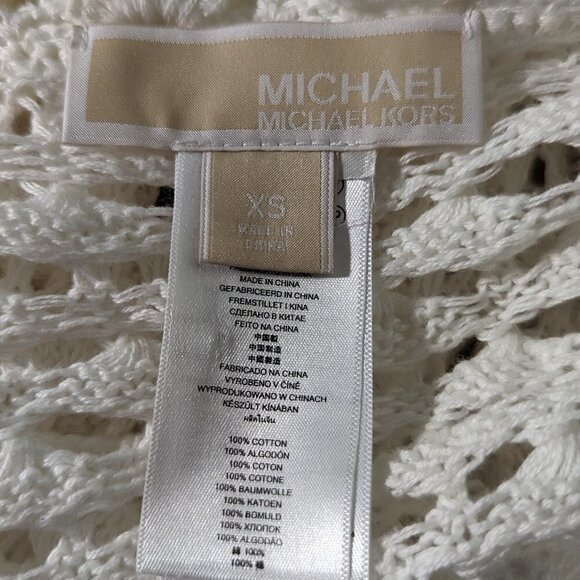 MICHAEL Michael Kors Loose Knit Caftan Top White Cover up XS - Picture 4 of 6